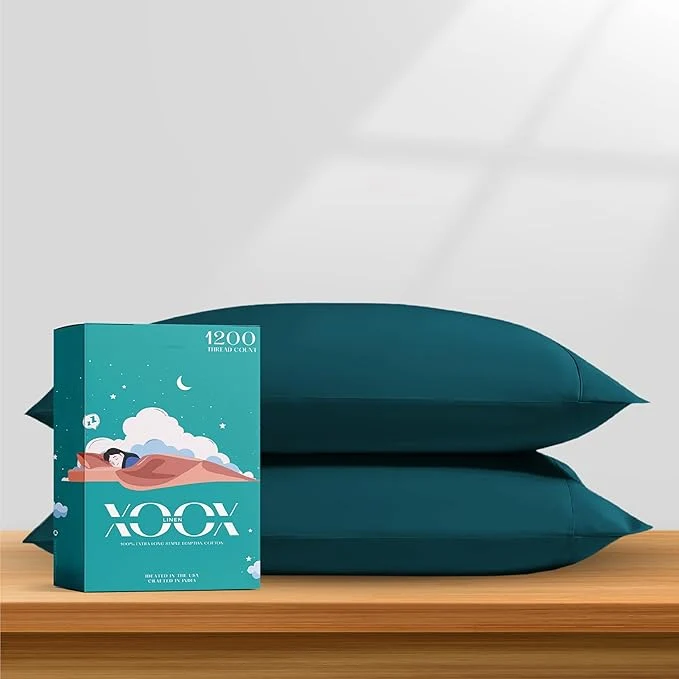 Trusted XOOX Linen Egyptian Cotton King Pillow Cases Set of 2 Carefully Designed