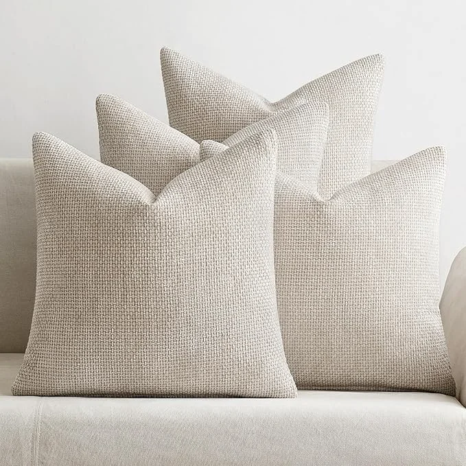 Versatile MIULEE Pack of 4 Couch Throw Pillow Covers 16x16 Inch Cream Soft Decorative Easy-to-Use