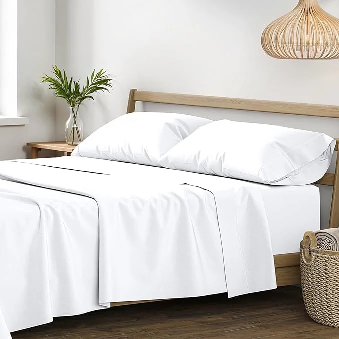 Optimized XOOX Linen Egyptian Cotton Queen Sheet Set Comfortable