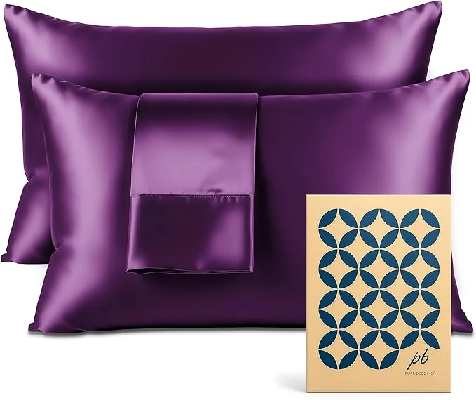 Effective Pure Bedding Satin Pillowcase 2 Pack Classic
