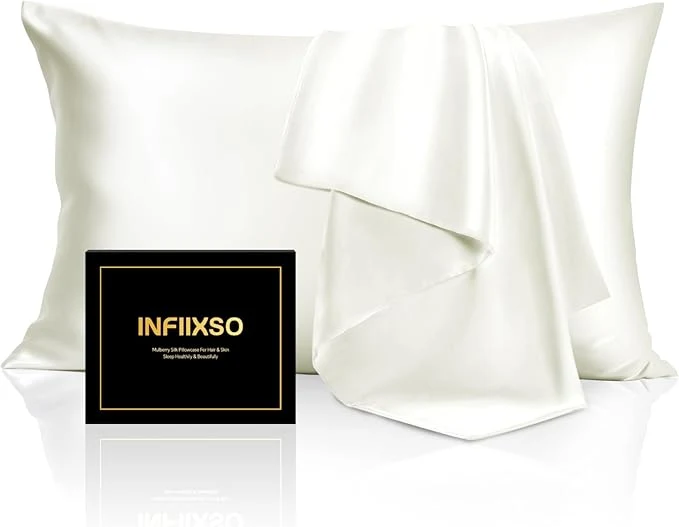 Safe INFIIXSO Mulberry Silk Pillowcase Natural