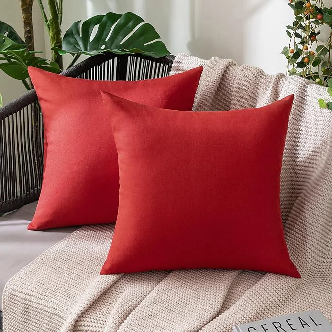 Pure MIULEE Pack of 2 Decorative Outdoor Solid Waterproof Throw Pillow Covers Euro Expertly Made