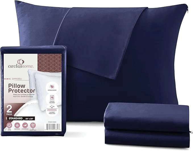 Unique CirclesHome Pillow Protectors 2 Pack Standard Zippered Versatile
