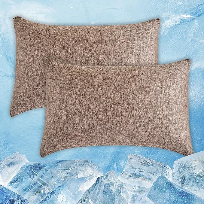 Effective CHOSHOME Cooling Pillow Cases Zipper Pillow Covers Q-Max 0.45 Zippered Detailed
