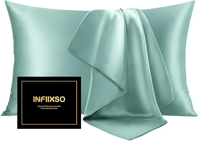 Classic INFIIXSO Mulberry Silk Pillow Cases King Size Set of 2 Silk Pillowcase Fast