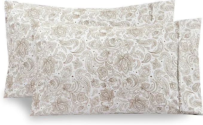 Practical Elegant Comfort Pattern Printed Pillowcases 2-Piece Set Egyptian Quality Reusable