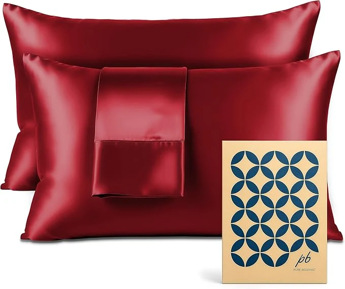 High-End Pure Bedding Satin Pillowcase 2 Pack Premium