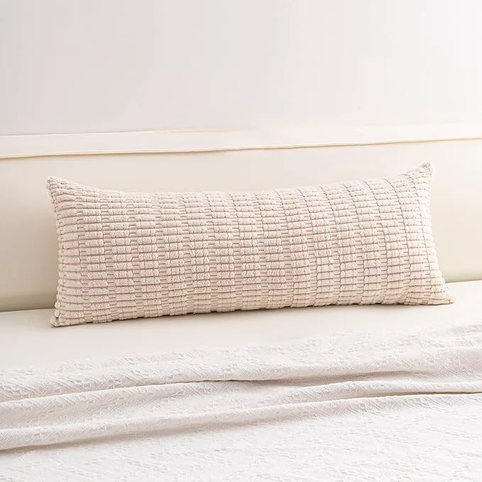 Luxury Aegero Corduroy Decorative Throw Pillow Covers 14x36 Inch Soft Striped Pillow Exceptional