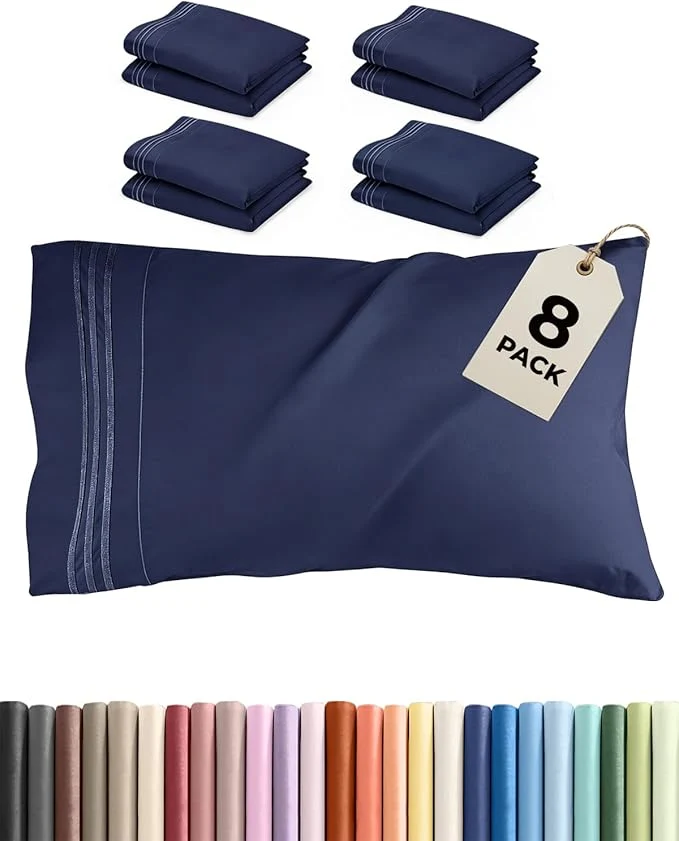 Authentic King Pillow Cases Set of 8 Stylish
