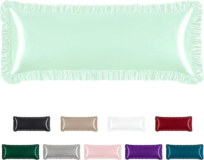 Sophisticated Homiest Ruffle Satin Body Pillow Cover Silky Satin Body Pillowcase High-Performance