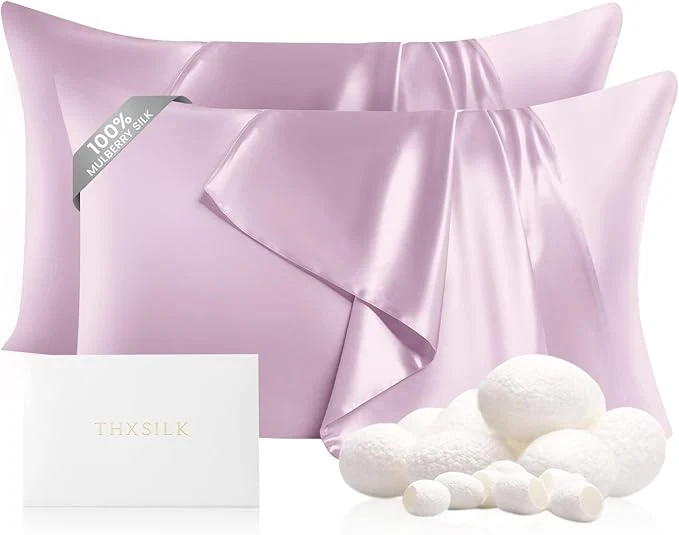 Elegant THXSILK Set of 2 Silk Pillowcase Versatile