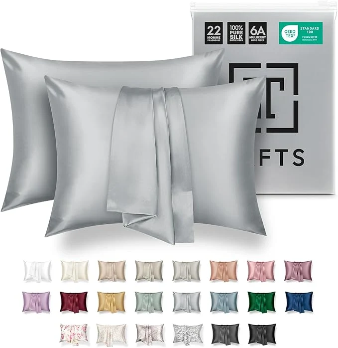 Secure Tafts Silk Pillow Cases - 22mm Pure Mulberry 6A Silk Pillowcase Trendy