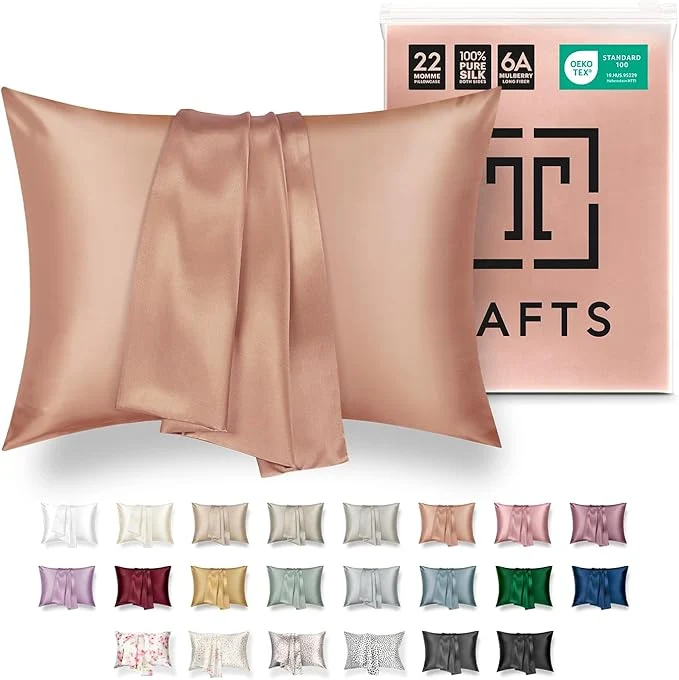 High-End Tafts Silk Pillow Case - 22mm Pure Mulberry 6A Silk Pillowcase Exclusive