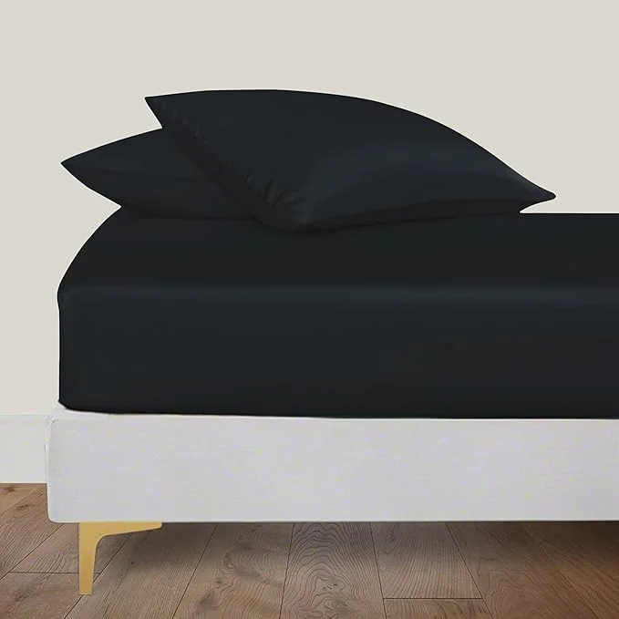 Verified LINENWALAS Fitted Sheet Only Viscose Derived from Bamboo Bottom Sheet Lightweight