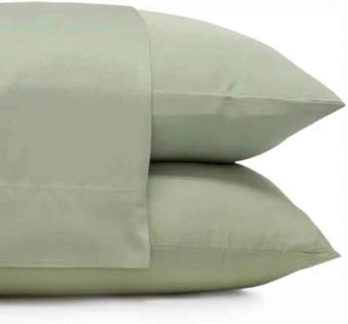 Outstanding Cariloha Classic 2-Piece Twill Pillowcase Set Sage Standard Viscose World-Class