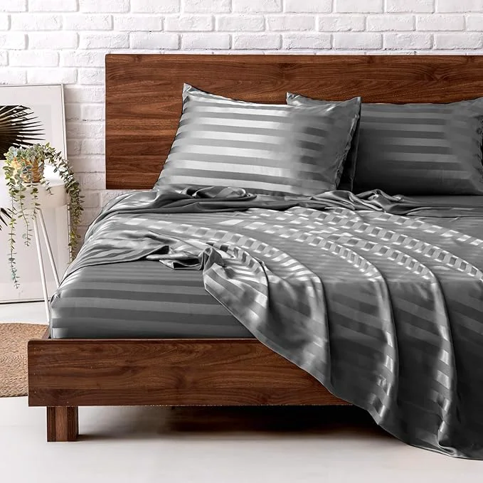 Lightweight MR HM Satin Bed Sheets King Size Sheets Set Convenient