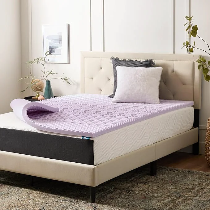 Casual LUCID Lavender Infused 2 Inch Memory Foam Mattress Topper Fast