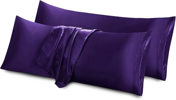 Fashionable Aormenzy Satin Body Pillow Cover Set of 2 20x54 Inches Purple Body Pillow Case Dependable