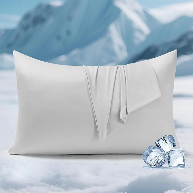 Lightweight Elegear Cooling Pillow Cases for Hot Sleepers Clean Fabric Silver Infused Green