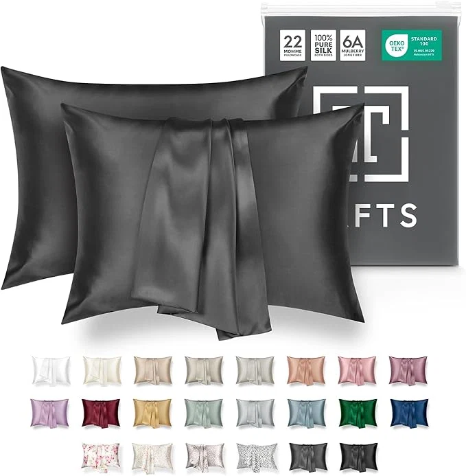 Selected Tafts Silk Pillow Cases - 22mm Pure Mulberry 6A Silk Pillowcase Safe