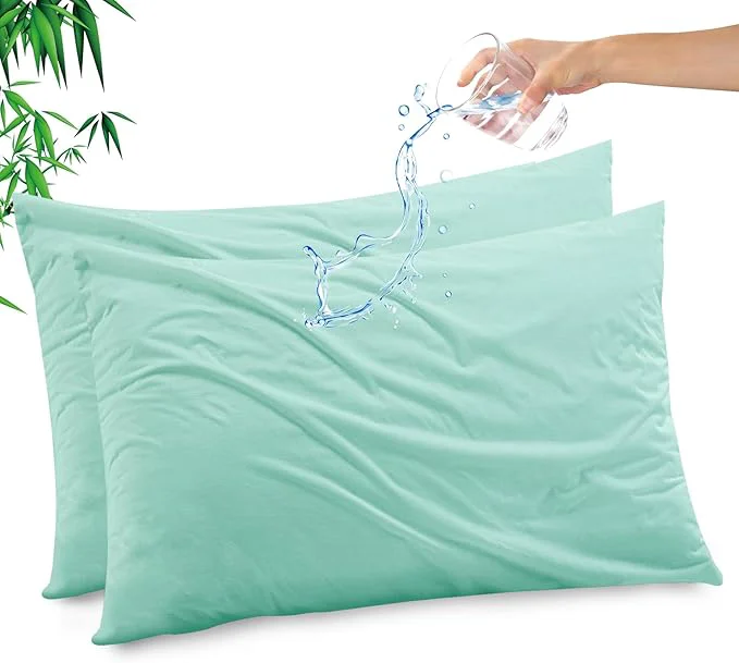 High-Grade Gogreen Bamboo Rayon Waterproof Pillow Protector Breathable Pillow Cover Lightweight