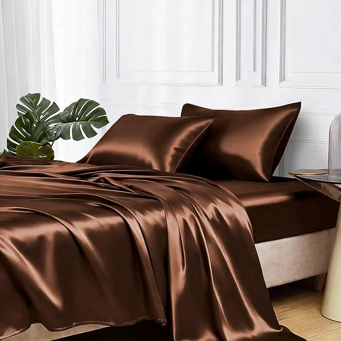 Quality MR HM Satin Bed Sheets Twin XL Size Sheets Set Breathable
