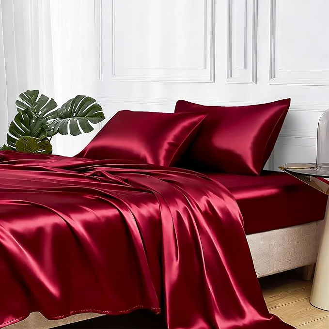 Carefully Designed MR HM Satin Bed Sheets Queen Size Sheets Set Trusted