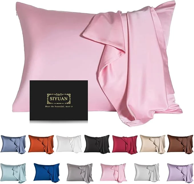 Flexible Mulberry Silk Pillowcase for Hair and Skin Standard Size Cooling Silk Pillow Breathable
