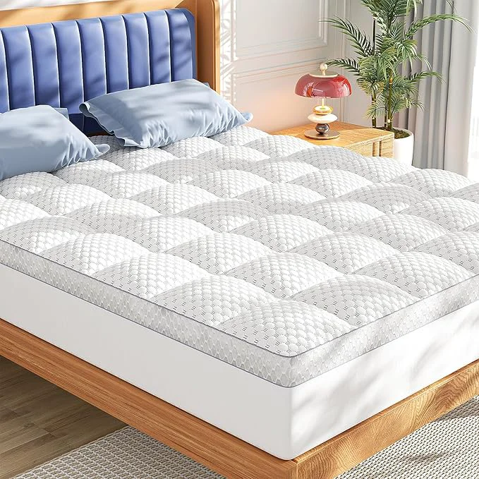 Relaxed BEDELITE Queen Mattress Topper 3 Inch Thick Mattress Pad Plush Pillow Top Bed Carefully Designed
