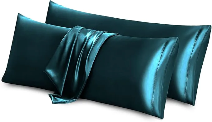 Functional Aormenzy Satin Body Pillow Cover Set of 2 20x54 Inches Dark Teal Case Comfortable