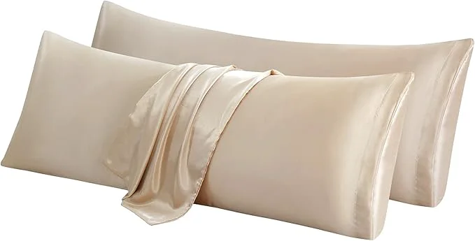World-Class Aormenzy Satin Body Pillow Cover Set of 2 20x54 Inches Taupe Case Selected