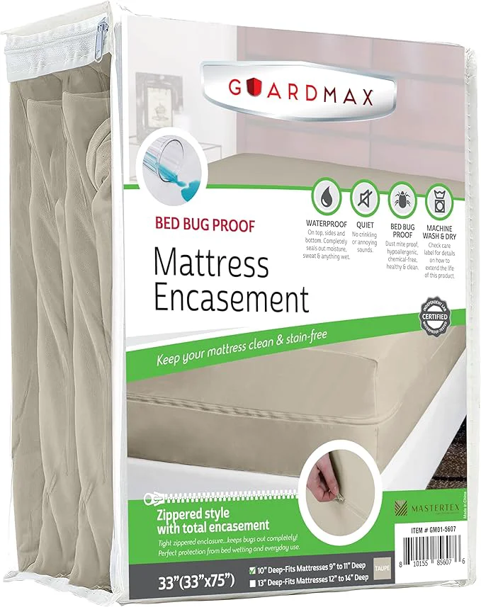 Pure Guardmax Jersey Knitted Cot Size Zippered Mattress Encasement Solid