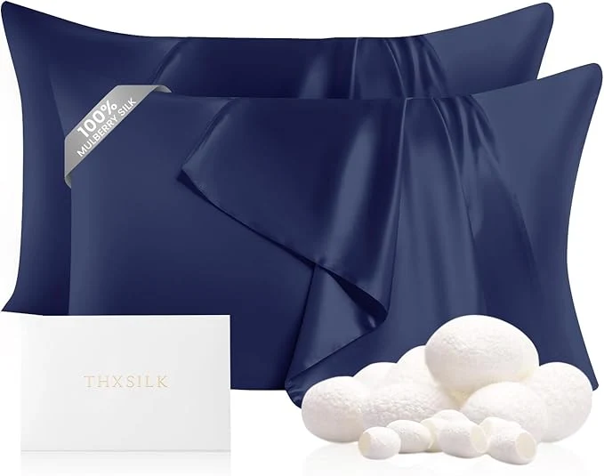 Genuine THXSILK Set of 2 Mulberry Silk Pillowcases Traditional