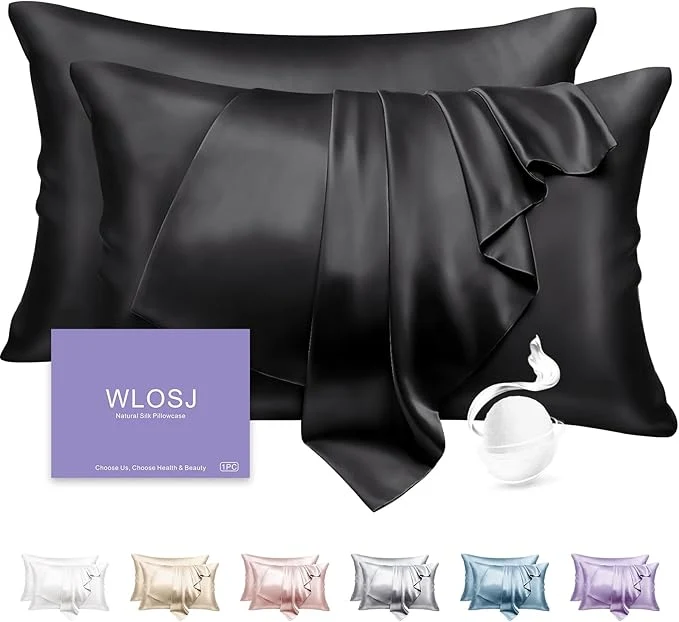 Elite Silk Pillow Cases 2 Pack Queen Size Mulberry Silk Pillowcase Set of 2 Convenient