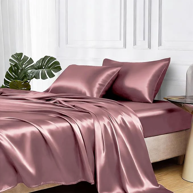 High-Performance MR HM Satin Bed Sheets King Size Sheets Set Minimalist