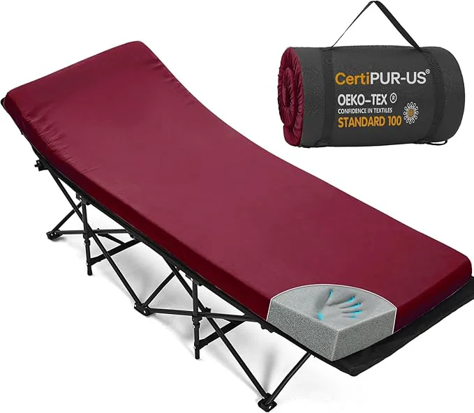 Authentic CYMULA Camping Cot Mattress 2in Memory Foam Sleeping Pad Soft Warm Non-Slip First-Class