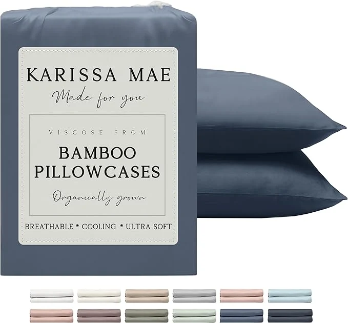 Excellent Karissa Mae Cooling Bamboo Viscose Queen Size Pillowcase Set FSC Fast