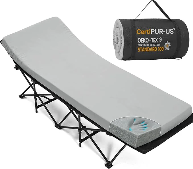 Traditional CYMULA Camping Cot Mattress 2in Memory Foam Sleeping Pad Soft Warm Non-Slip Fast