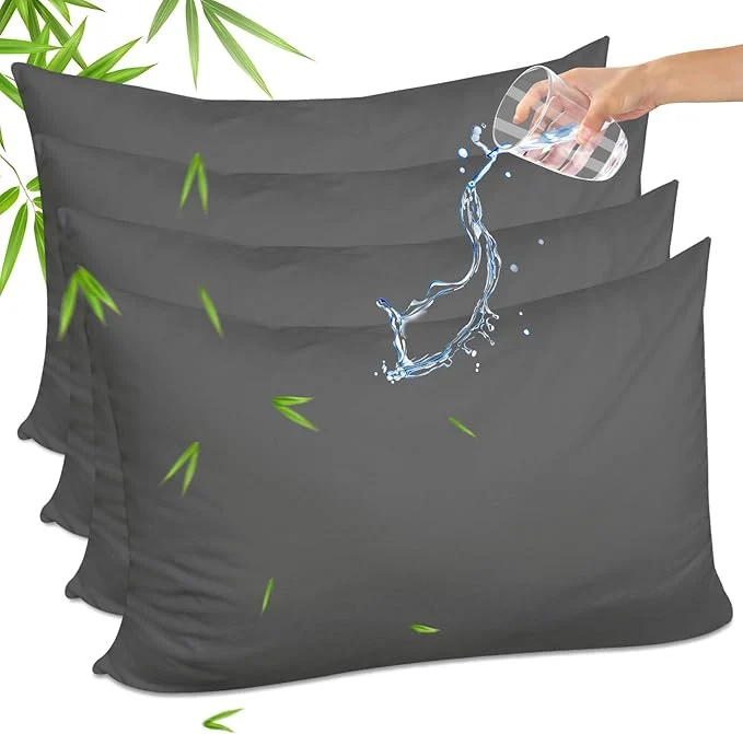 Expertly Made Gogreen Bamboo Rayon Waterproof Pillow Protector Breathable Pillow Cover Relaxed