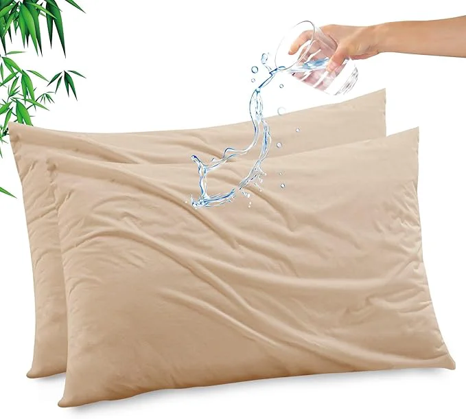 Fashionable Gogreen Bamboo Rayon Waterproof Pillow Protector Breathable Pillow Cover Smooth