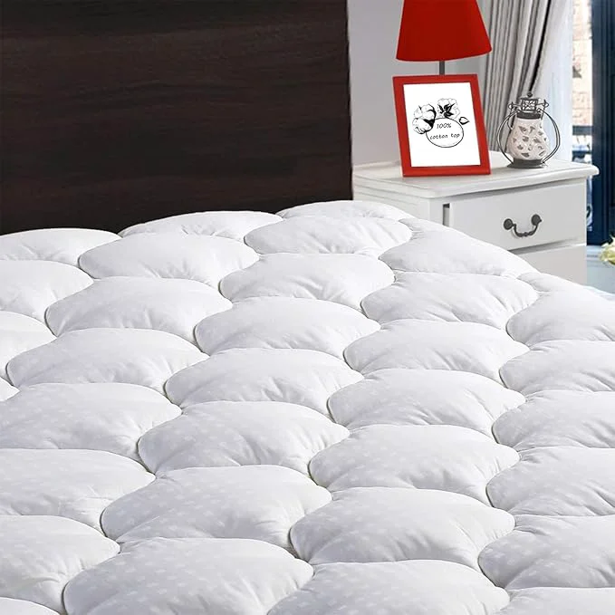 Premium LEISURE TOWN Cotton Full Mattress Pad Fitted Quilted Mattress Cover Pillow Top Contemporary