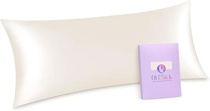 High-Performance OLESILK Silk Body Pillowcase 20x54 Zippered Mulberry Silk Environmentally Friendly