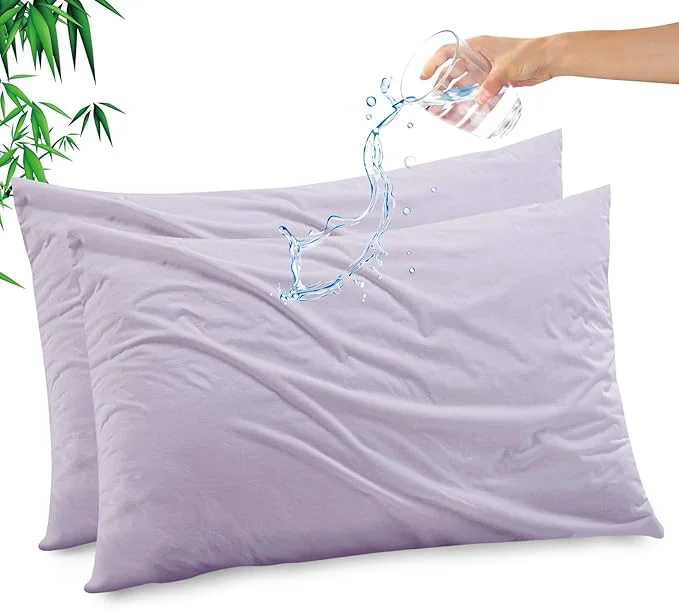 Sustainable Gogreen Bamboo Rayon Waterproof Pillow Protector Breathable Pillow Cover Eco-Friendly