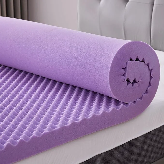 Excellent SINWEEK 2 Inch Egg Crate Memory Foam Mattress Topper Queen Size Soft Mattress Enhanced