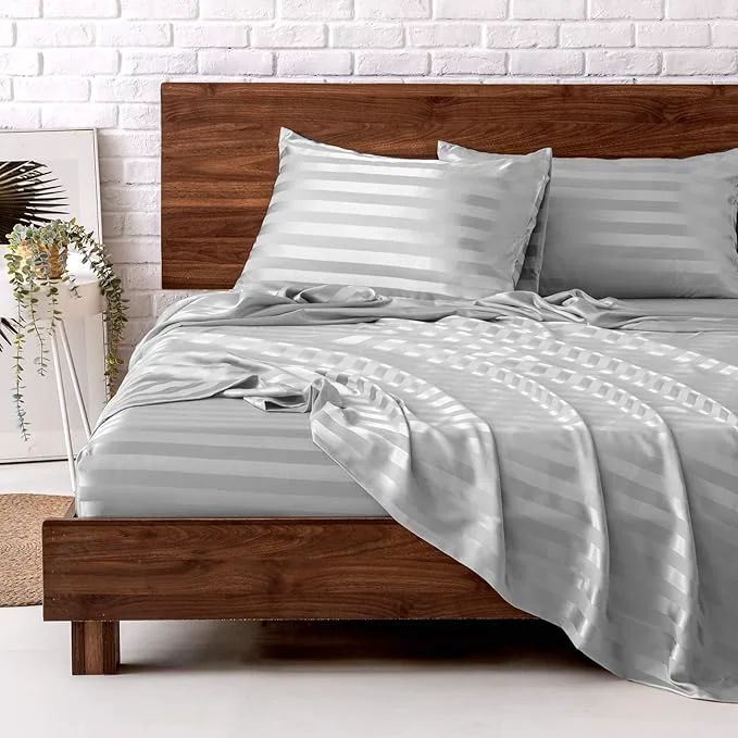 Eco-Friendly MR HM Satin Bed Sheets King Size Sheets Set High-Grade