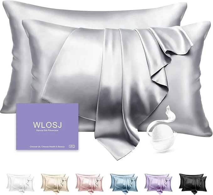 Optimized Silk Pillow Cases 2 Pack King Size Mulberry Silk Pillowcase Set of 2 Original Design