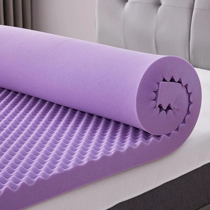 Smooth SINWEEK 1.5 Inch Egg Crate Memory Foam Mattress Topper Queen Size Soft Casual