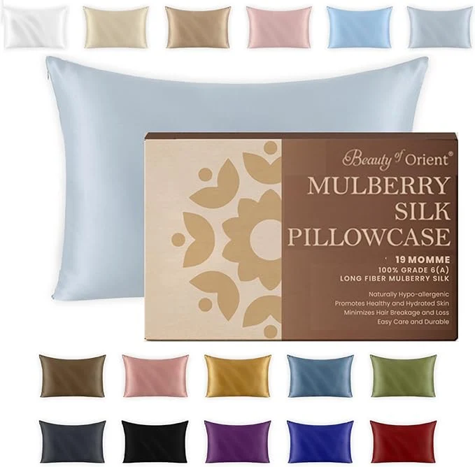 Comfortable 19 Momme Premium Mulberry Silk Pillowcase Natural