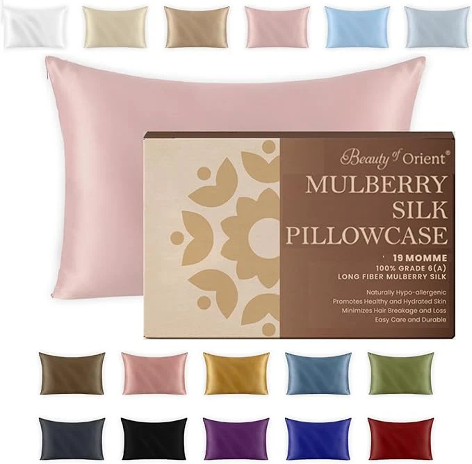 Reusable 19 Momme Premium Mulberry Pink Silk Pillowcase Smooth