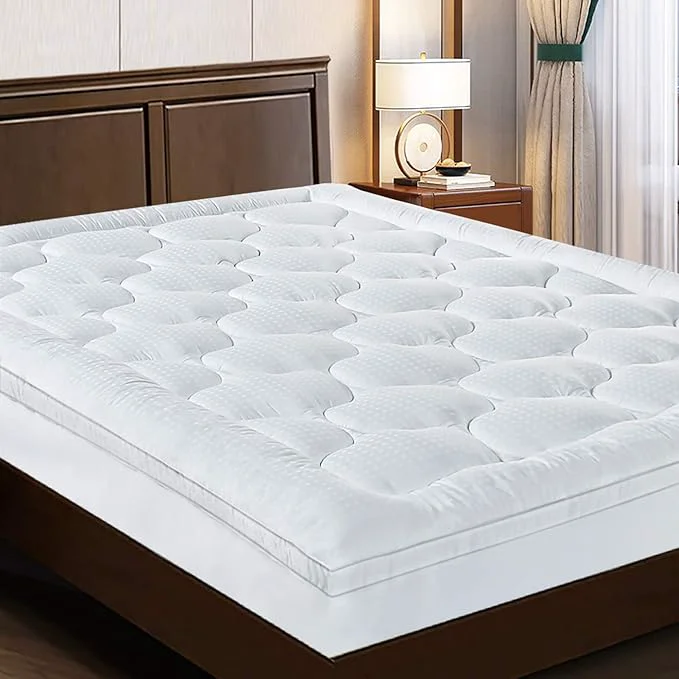 Certified EASELAND Full Size Mattress Topper Pillow Top Mattress Cover Quilted Fitted Original Design